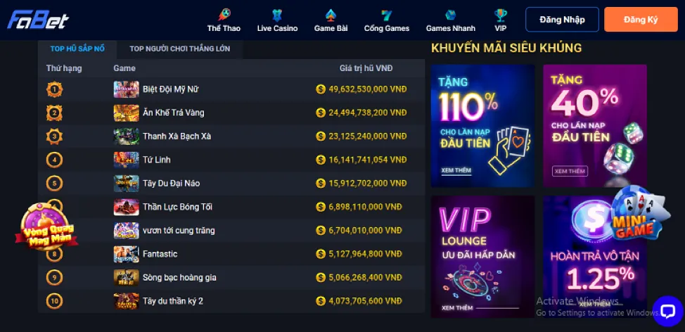 Hoàn trả cho người chơi mới df999